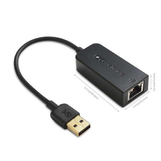 Cable Matters USB to Ethernet Adapter (USB 2.0 to Ethernet/USB to RJ45) Supporting 10/100 Mbps Ethernet Network in Black