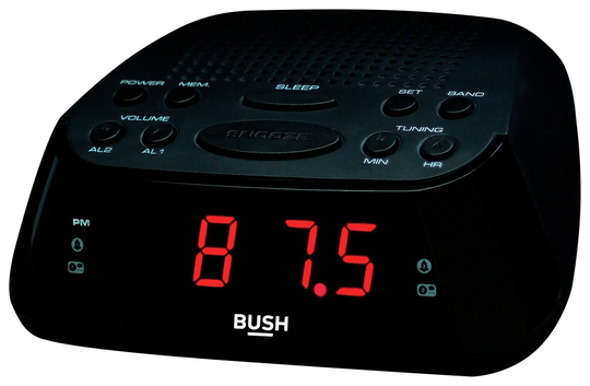 Bush Clock Radio - Black / Silver