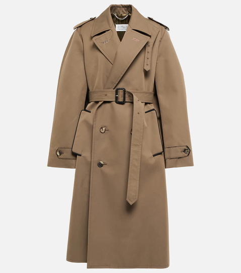 Cotton twill trench coat