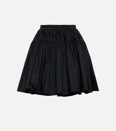 Pleated taffeta miniskirt