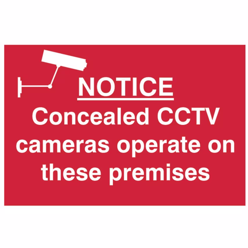 Scan Notice Concealed CCTV Cameras Operate On These Premises - PVC 300 x 200mm S