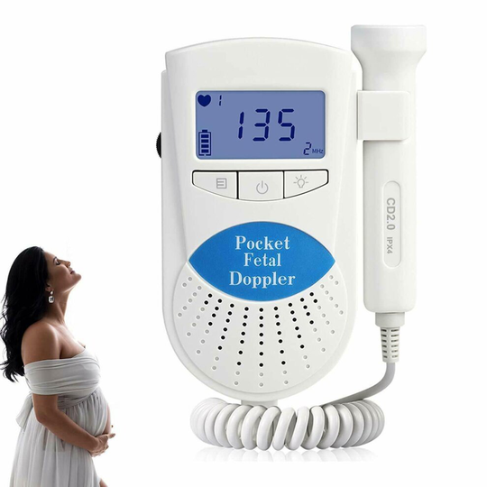 Baby Fetal Doppler Heart Monitor 3Mhz Backlit LCD Display