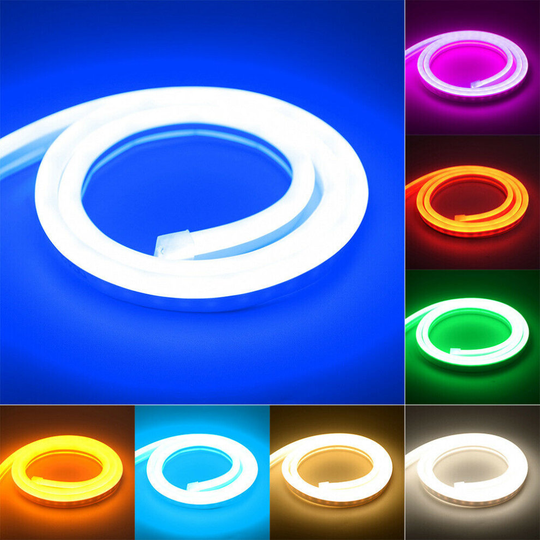 (Cool White) 1M 12V Waterproof Neon LED Strip Lights Flexible Rope Tube For DIY Christmas Holiday Decoration