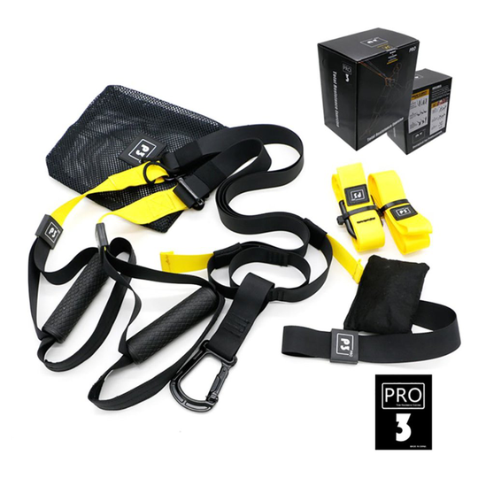 (Pro 3: Competitive Edition) Pro Suspension Trainer Straps Home Gym Fitness Resistance Bands For Trx Training