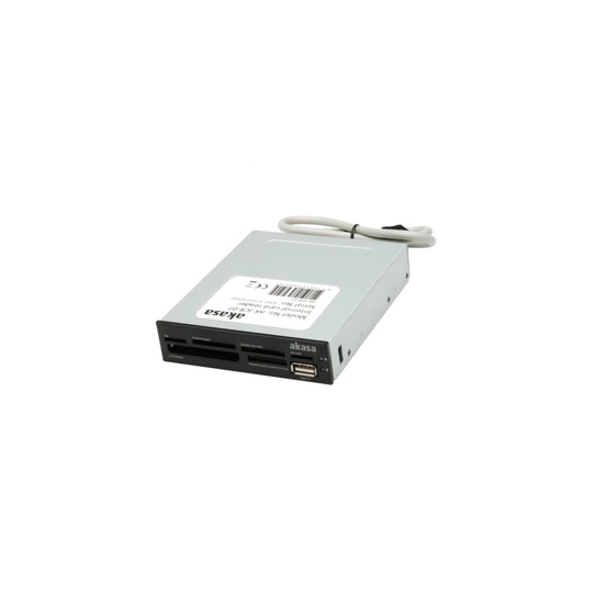 Akasa (AK-ICR-07) Internal Card Reader, 3.5", 6 Slot with USB2 Port, Black & White Panels