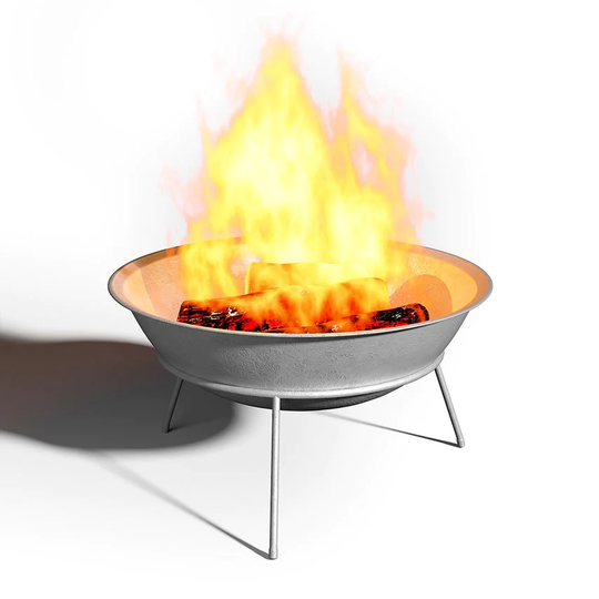 Living and Home Outdoor Round Metal Wood Burning Fire Pit with Stand