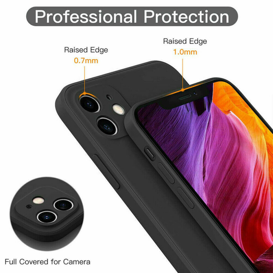 (iPhone 11, Black) Liquid Silicone Case For iPhone 11 12 13 Pro 13 Pro Max XR X/XS