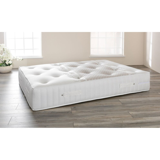 (4ft6 Double, White) Comfort Wool Pocket Sprung & Memory Foam 3500 Mattress with Beige Or White Border