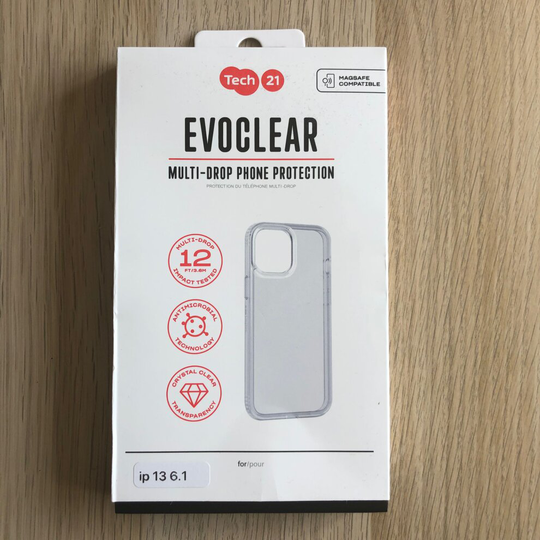 Tech21 EvoClear for iPhone13 Crystal Clear Phone Case with12ft Multi-Drop Protection