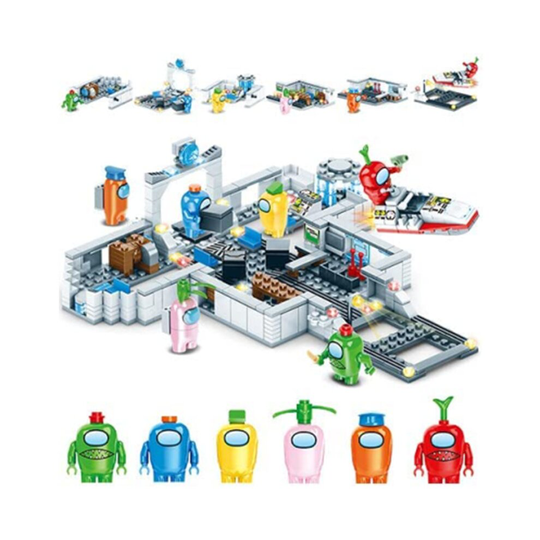 528PCS Among Us Werewolf Kill Games Building Blocks Toys,Space Alien Figures Peluche Game Model Kit Bricks Classic Toy