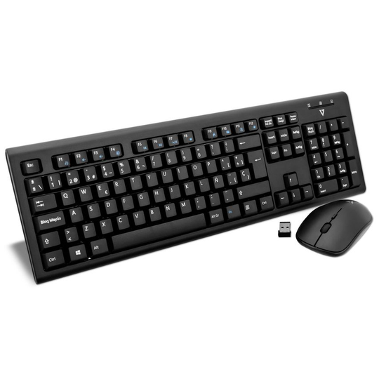 V7 Wireless Keyb Mouse Desktop Es J153890- you get 7