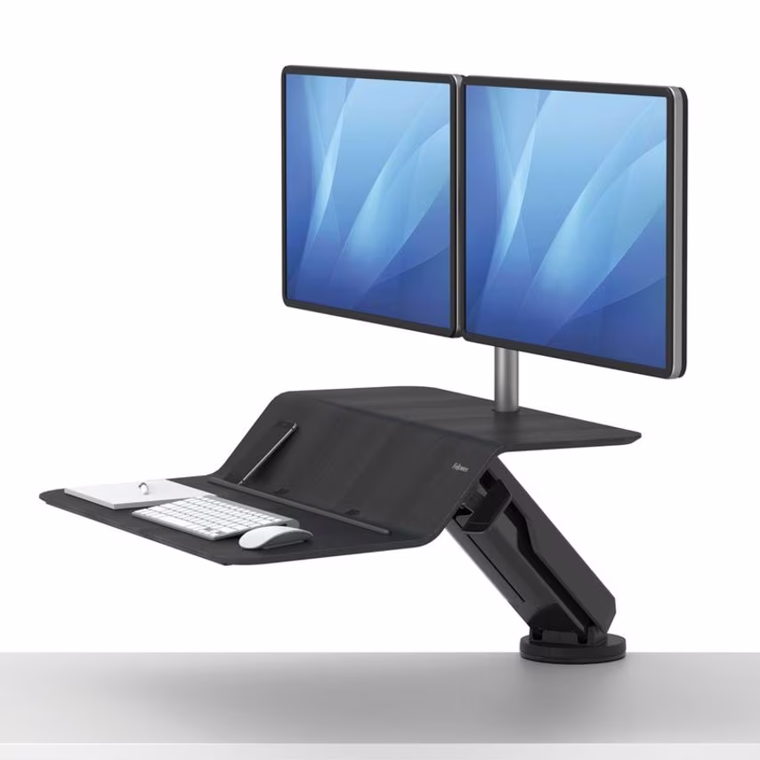 Fellowes Fellowes Lotus RT Sit Stand Workstation Dual Black 8081601