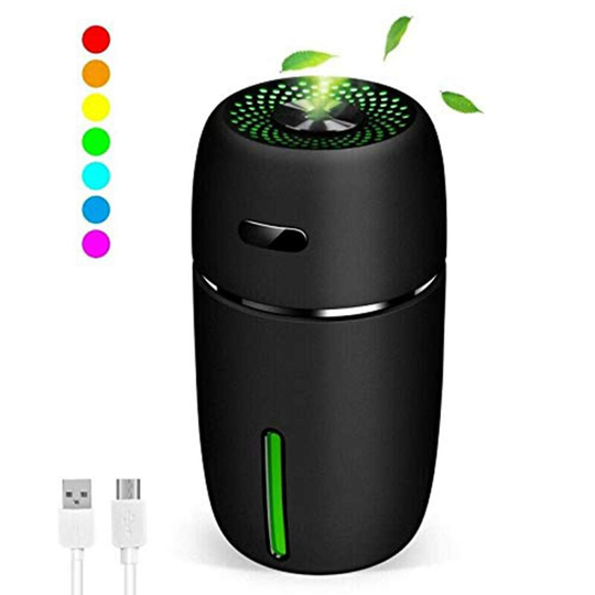 USB Rechargeable LED Car Humidifier Air Purifier Night Light Defuser