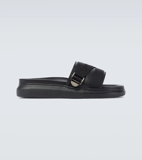 Silver buckled slides