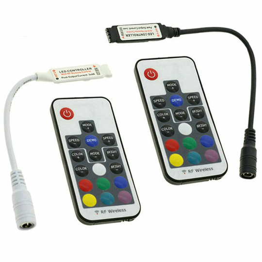 (White) Mini Wireless Led RGB Remote Controller DC 5V-24V