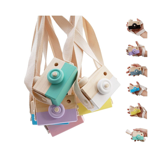 (Green ) Baby Wooden Toy Camera Fashion Pendant Kids Hanging Camer Prop Decoration Nordic
