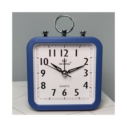 (Blue) Home Easy To Read Alarm Clock Small Bedside No Tick Dispaly Time Travel Portable
