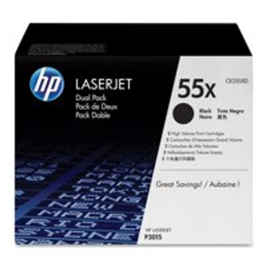 HP HP 55X Black High Yield Toner 12.5K pages Twinpack for HP LaserJet Enterprise