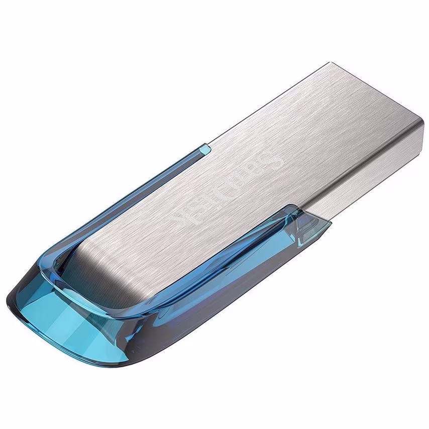 Sandisk Ultra Flair 64GB USB 3.0 Tropical Blue and Silver Capless Flash Drive 15