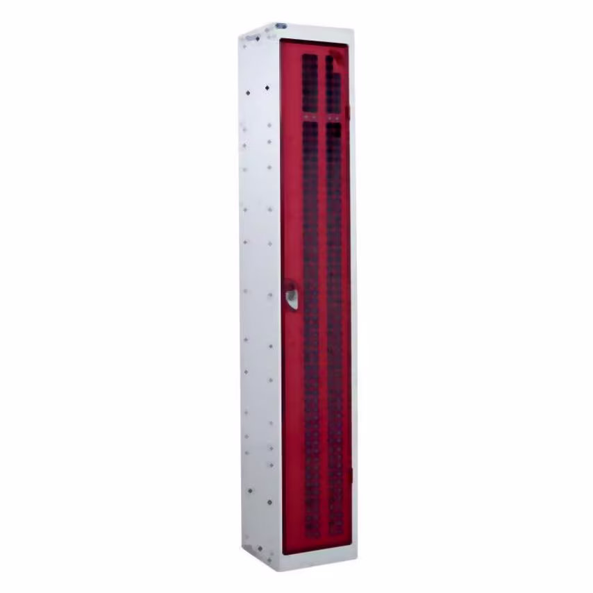 QMP Large Laptop & Tablet Storage Trolley 1200.1040.660 - 16 Tiers, 2 Doors - Re