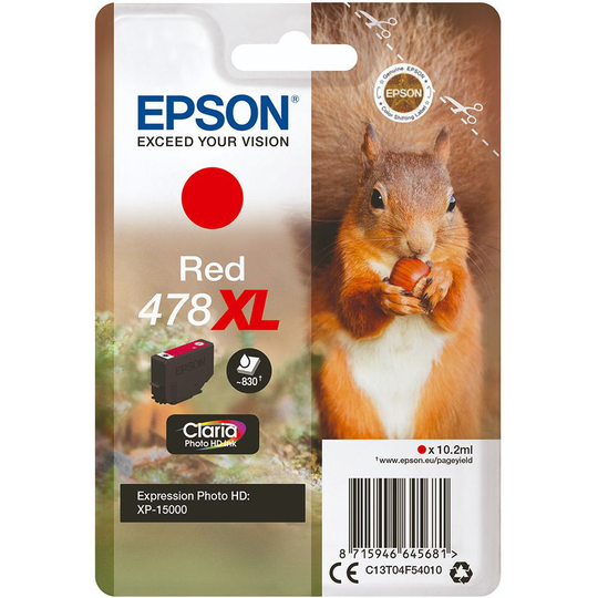 Epson Epson 478XL Squirrel Red High Yield Ink Cartridge 10ml - C13T04F54010