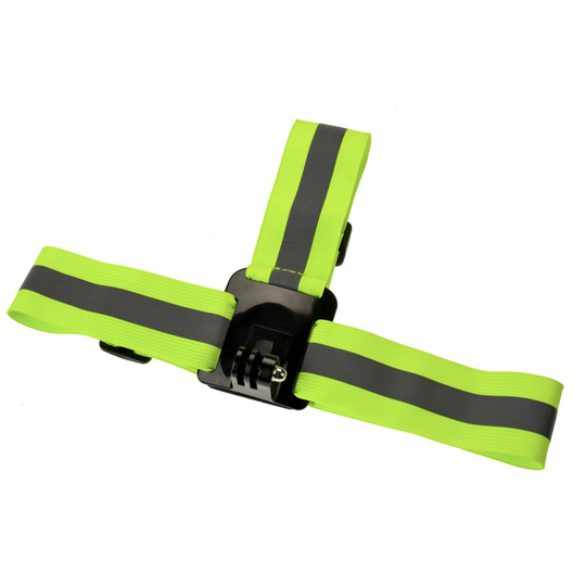 (Yellow) Reflective Head/Helmet strap for GoPro Fittings