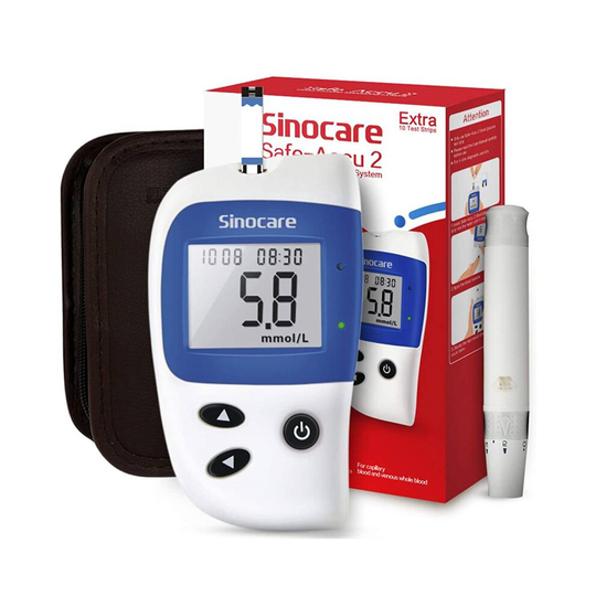 Safe Accu2 Diabetes Blood Glucose Monitor + 10 Free Strips