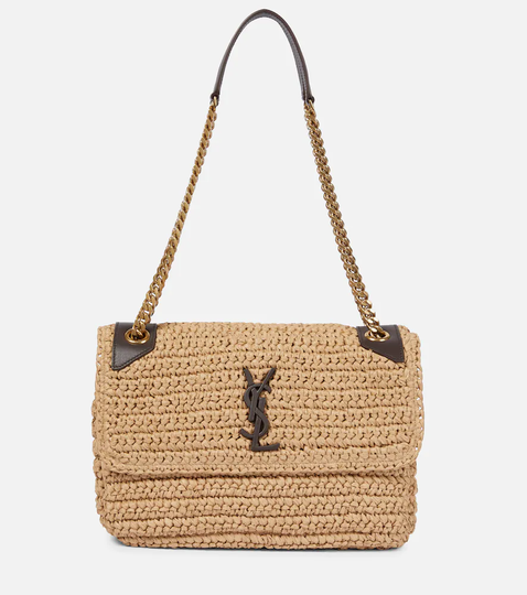 Niki Medium raffia shoulder bag