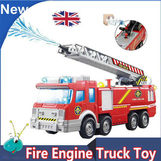 Electric Fire Truck Water Spray Music Fire Engine Car Toy Kids Gifts
