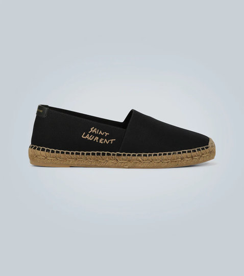 Embroidered logo canvas espadrilles