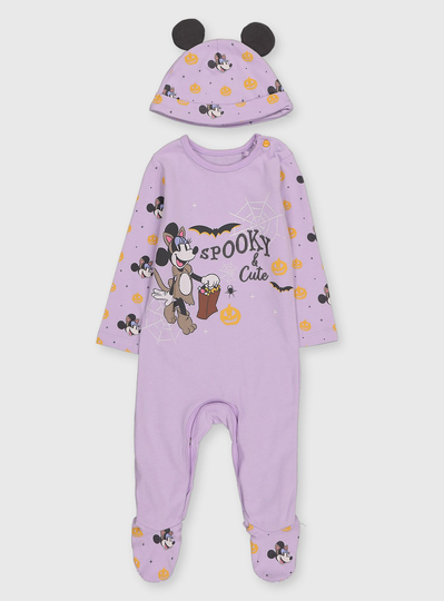 Halloween Disney Lilac Sleepsuit & Hat - 12-18 months