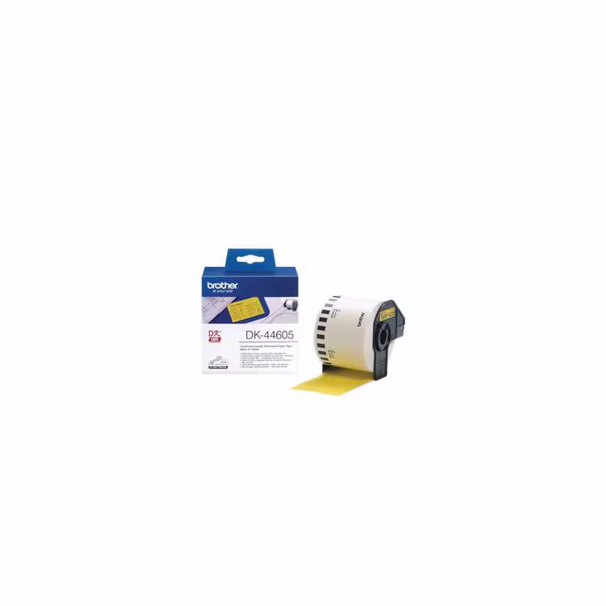 Brother 62MMX30.48M Continuous Removable Yellow Paper Tape