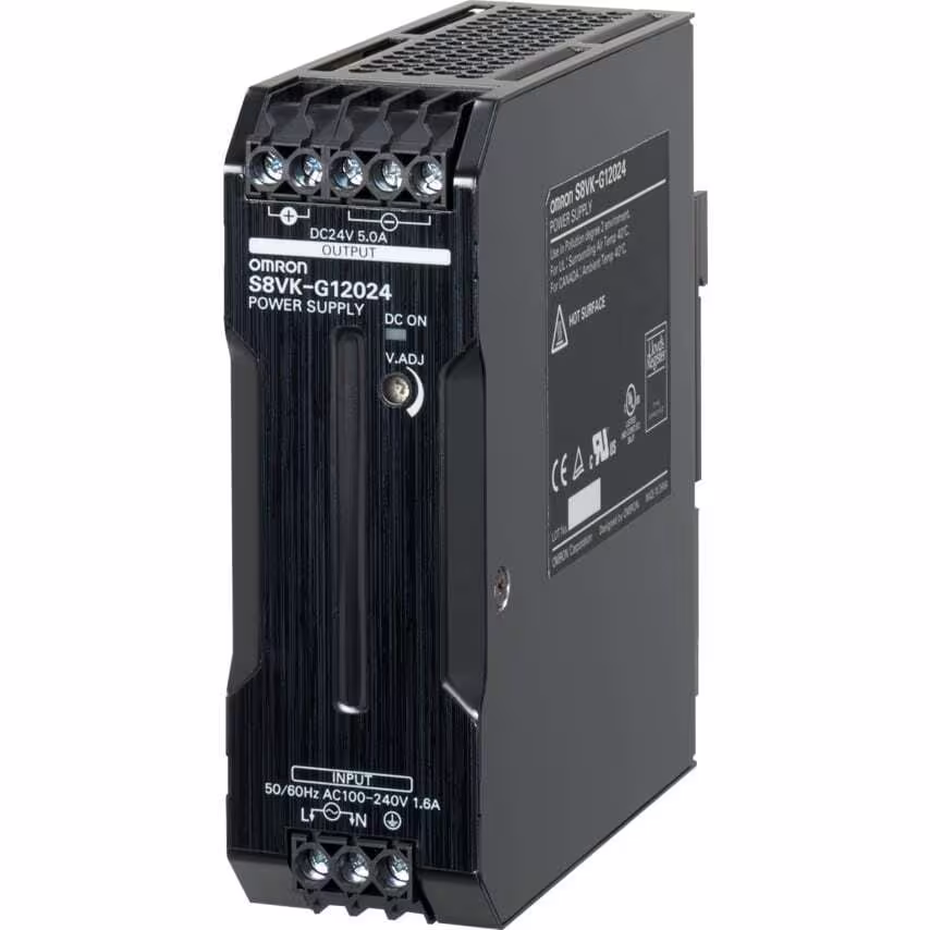Omron Book Type Power Supply, Pro, 120 W, 24VDC, 5A, DIN Rail Mounting