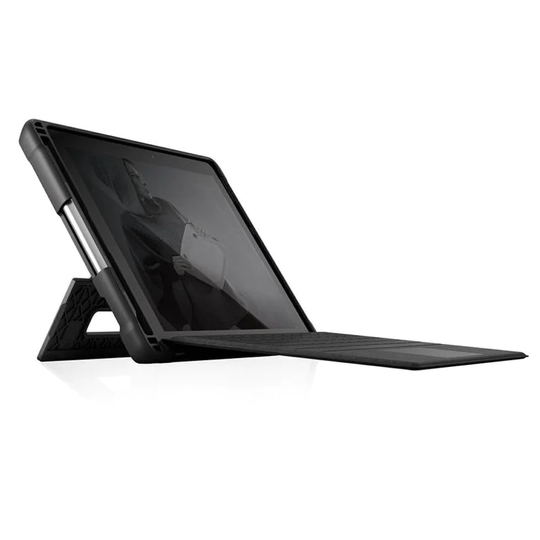 STM Dux 10 Inch Folio Surface Go and Surface Go 2 Tablet Case Black Polycarbonat