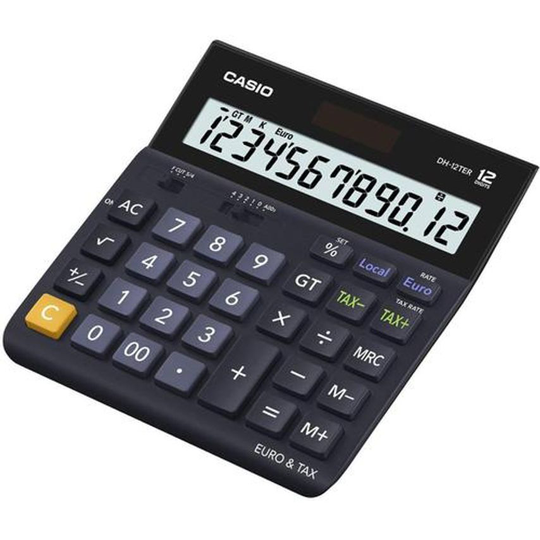 Casio Desktop Calculator 12 Digit 4 Key Memory Battery/Solar Power 151x32x158mm