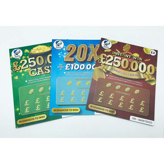 Winning Joke Scratch Card Fake Lottery Ticket Each Card Appears to Win Thousands (Multipack x 3)