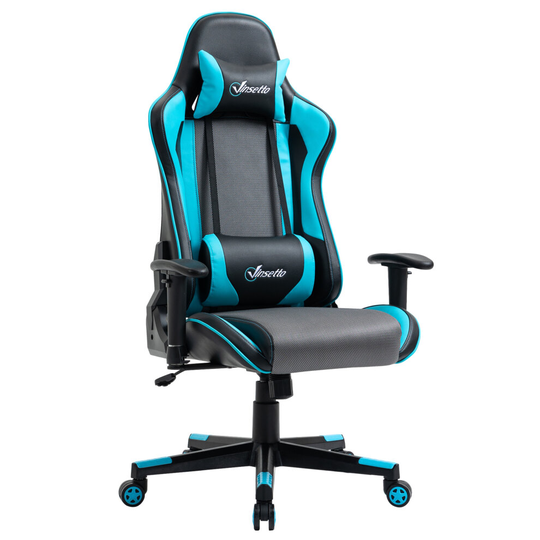 Vinsetto Racing Gaming Office Chair Swivel Recliner Sky Blue