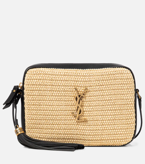 Lou Camera raffia crossbody bag