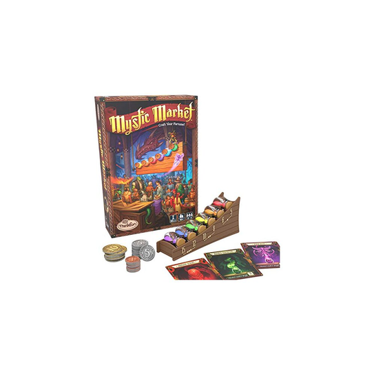 ThinkFun Mystic Market Strategy Card Game for 2-4 Players Ages 10 and Up an Exciting Fast Paced Game Perfect for Both Families and Gamers, Multi