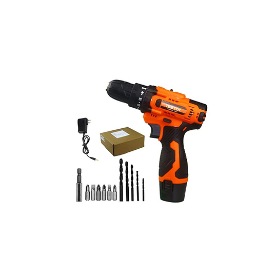 Cordless Drill Driver, 12V Combi Drill Set Built-in LED Work Light, Electric Screwdriver with 1500mAh Batterie and Charger Suitable for Home DIY,
