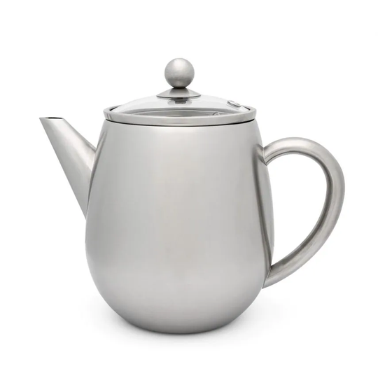 Bredemeijer Teapot Double Wall Duet Design EVA 1.1L Satin Steel Finish