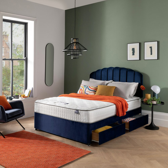Silentnight Middleton 800Pkt Mem King 4 Drw Divan Bed - Blue