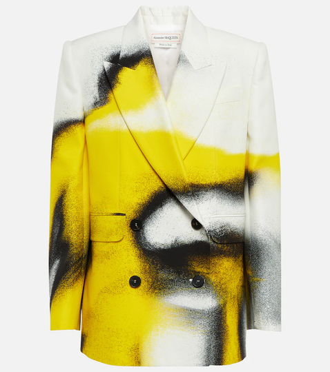 Printed cady blazer