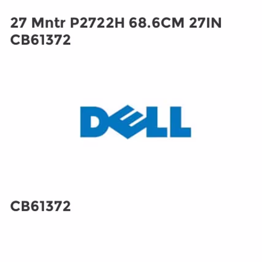 Dell 27 Mntr P2722H 68.6CM 27IN CB61372