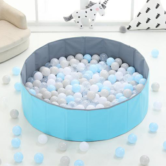 (Blue gray) Kids Toy Pool Indoor Tent Ocean Ball Easy Folding