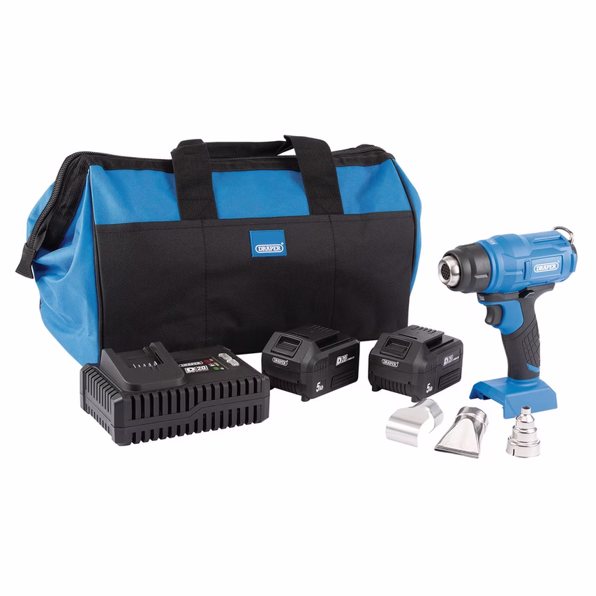 Draper 99737 D20 20V Heat Gun (2 x 5.0AH Batteries)