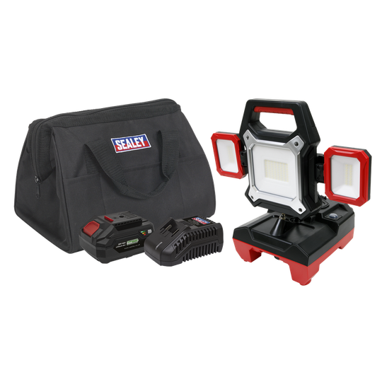 Sealey Cordless/Corded 20V 4AH SV20 Series Work Light Kit SMD LED 4000lm