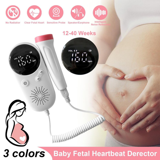 Baby Doppler Heart Beat Detector Rate Monitor Ultrasonic Probe