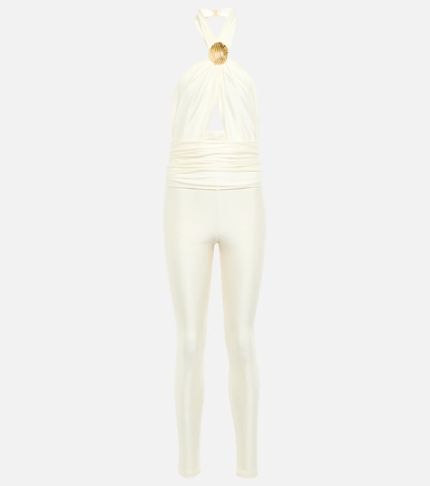 Embellished halterneck jumpsuit