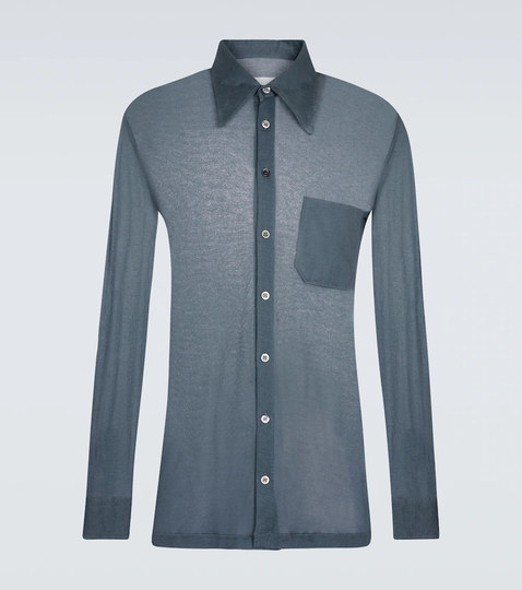 Cotton and silk long-sleeved shirt